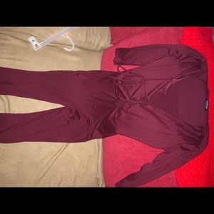 Burgundy jumpsuit